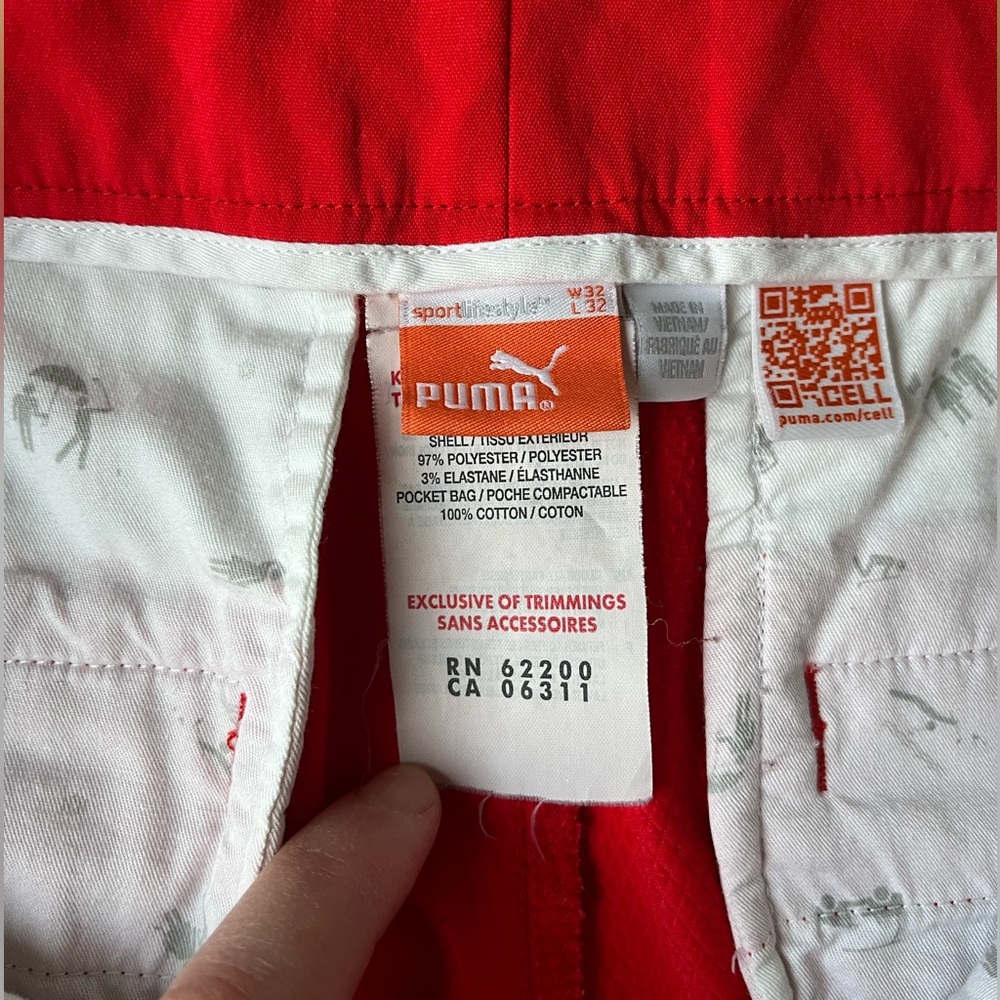 Puma Men's Red Golf Pants - Picture 2 of 8